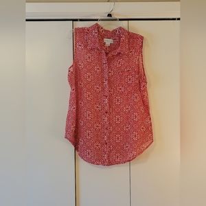 Like New Women's Liz Claiborne flowy sheer sleeveless summer top Size Large